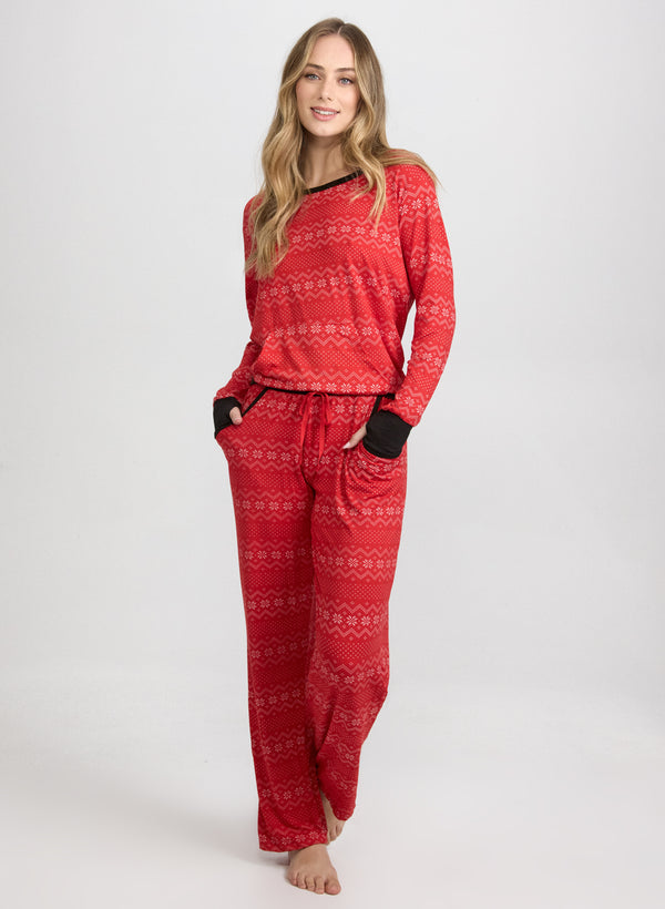 laura Snowflake Print Pyjama Set