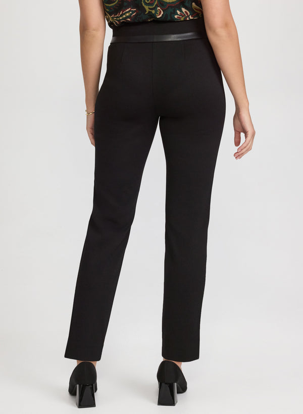 Laura Sofia Belted Slim-Leg Pants