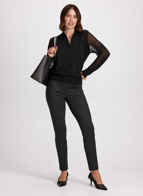 Laura Sofia Fit Plaid Print Pants