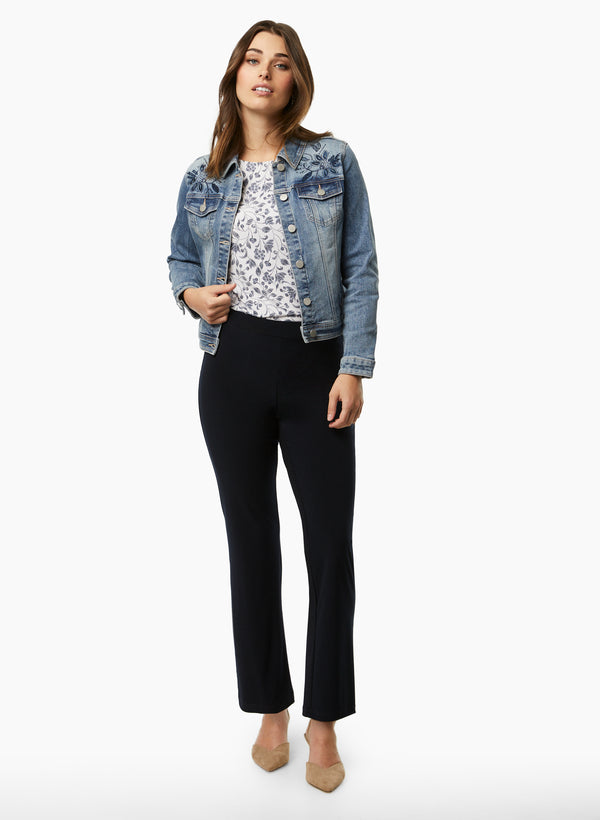 Laura Sofia Pull-On Straight-Leg Pants - Regular