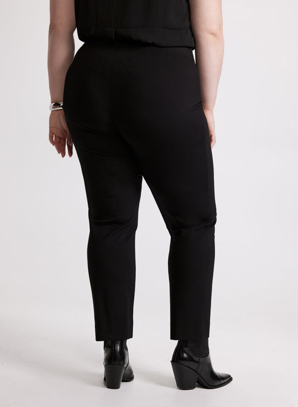 Laura Sofia Pull-On Straight-Leg Pants - Short