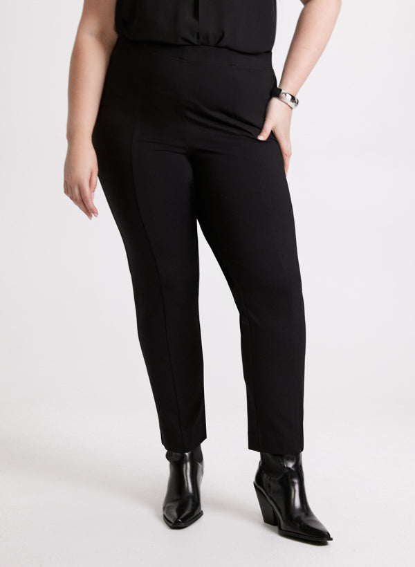 Laura Sofia Pull-On Straight-Leg Pants - Short