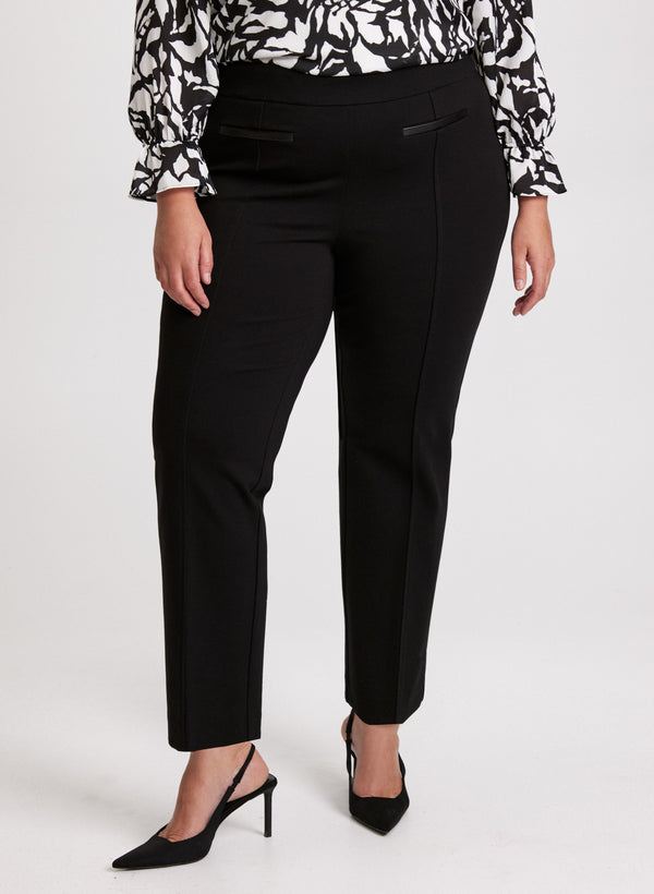 laura Sofia Pull-On Straight-Leg Pants