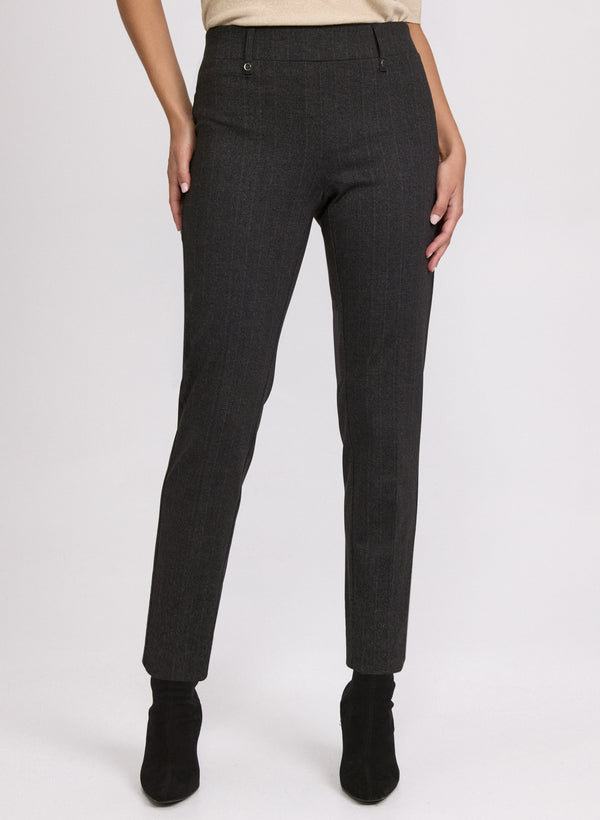laura Sofia Tweed Print Slim-Leg Pants