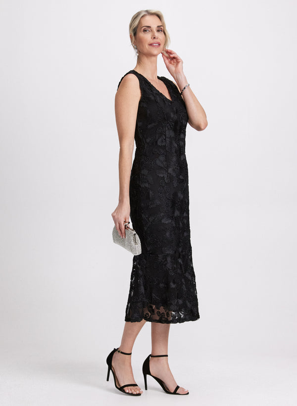 Laura Soutache Embroidered Lace Dress