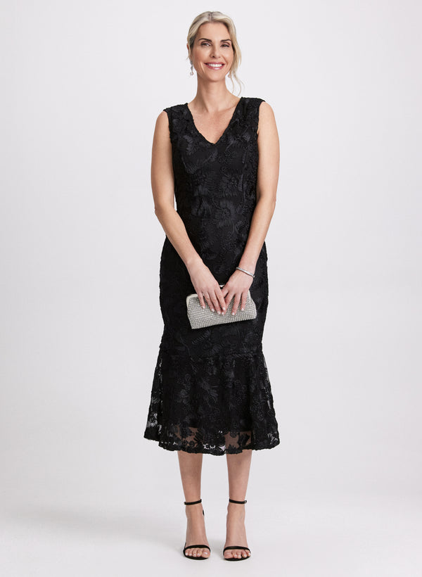 laura Soutache Embroidered Lace Dress