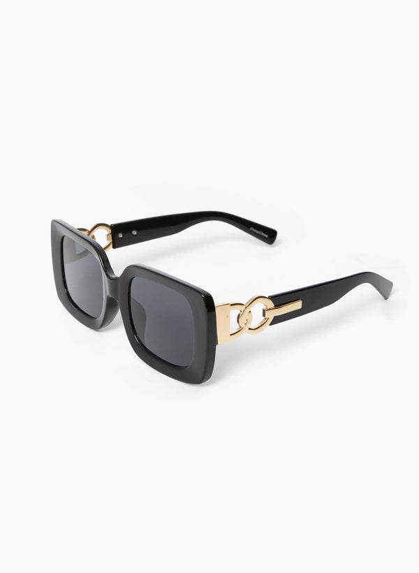 laura Square Frame Chain Link Sunglasses