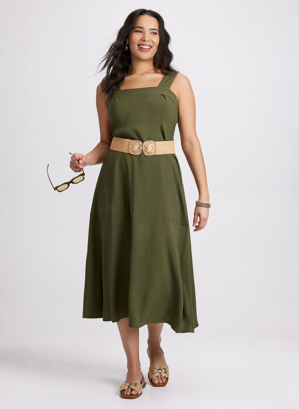 laura Square Neck Midi Dress