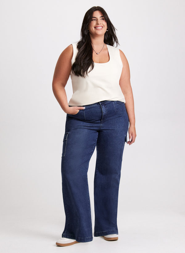 laura Square Neck Tank Top & Cargo Jeans