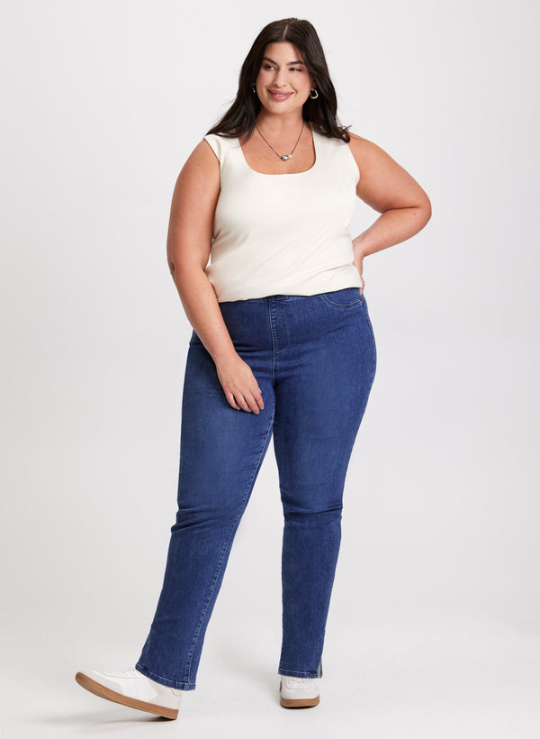laura Square Neck Tank Top & Pull-On Jeans