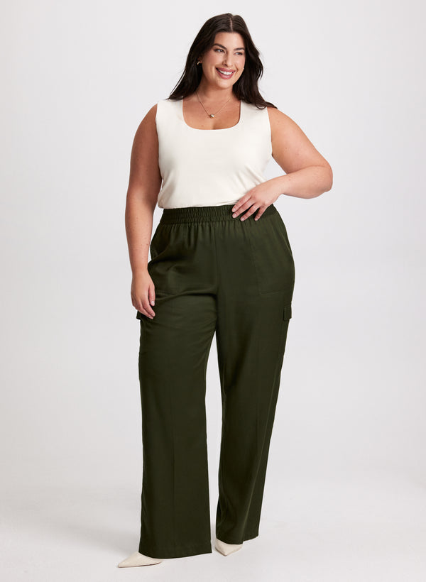 laura Square Neck Tank Top & Tencel Cargo Pants