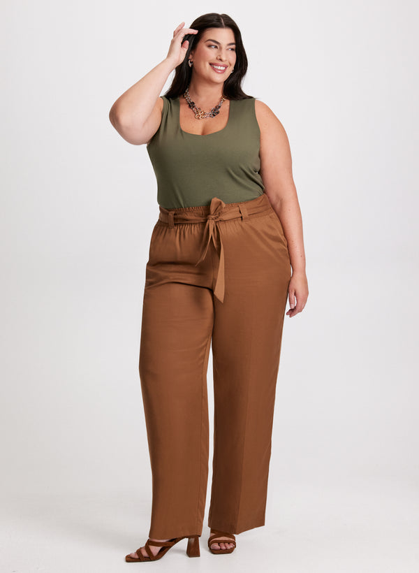 laura Square Neck Tank Top & Tencel Pull-On Pants