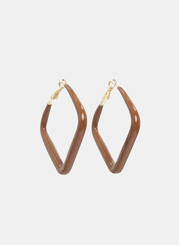 Laura Square Resin Hoop Earrings
