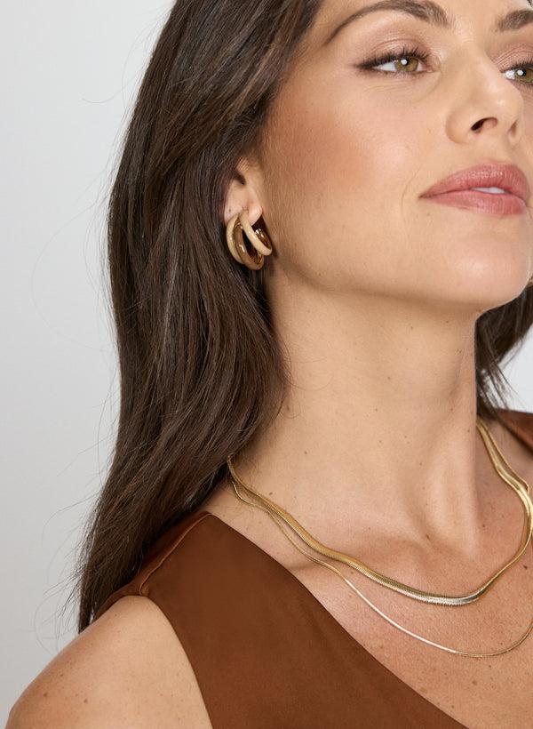 Laura Stacked Resin Hoop Earrings