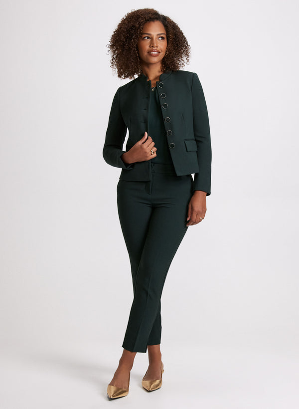 Laura Stand Collar Button-Down Jacket