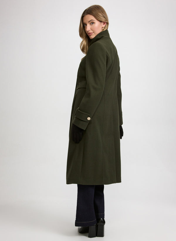 Laura Stand Collar Wool-Blend Coat