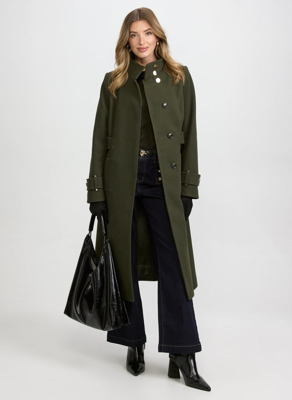 laura Stand Collar Wool-Blend Coat