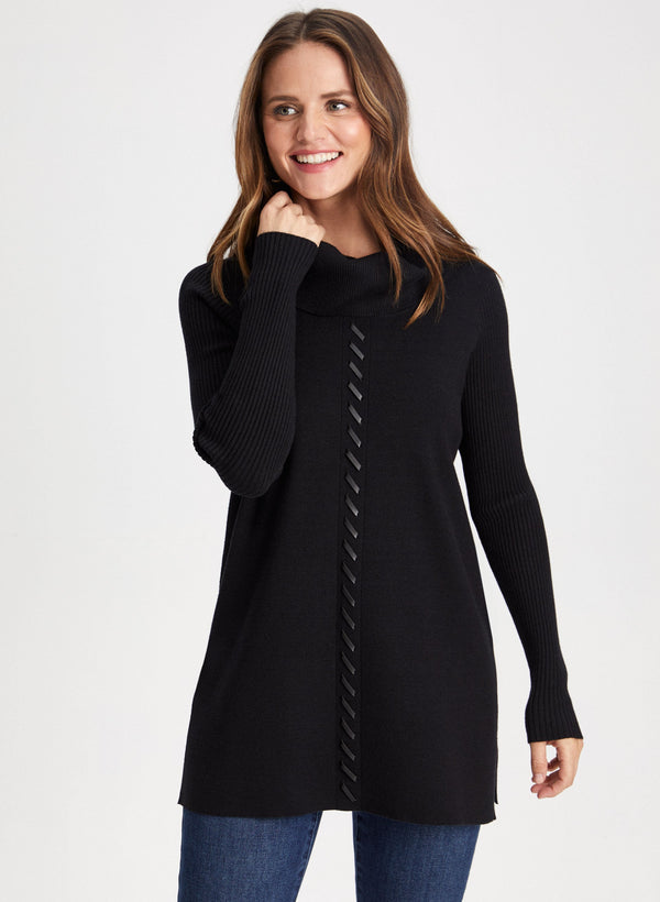 laura Stitch Detail Cowl Neck Sweater