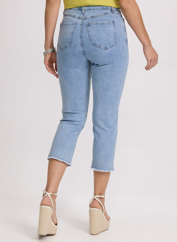 Laura Stone Embellished Denim Capris