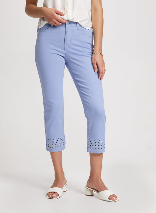 laura Straight Leg Denim Capris