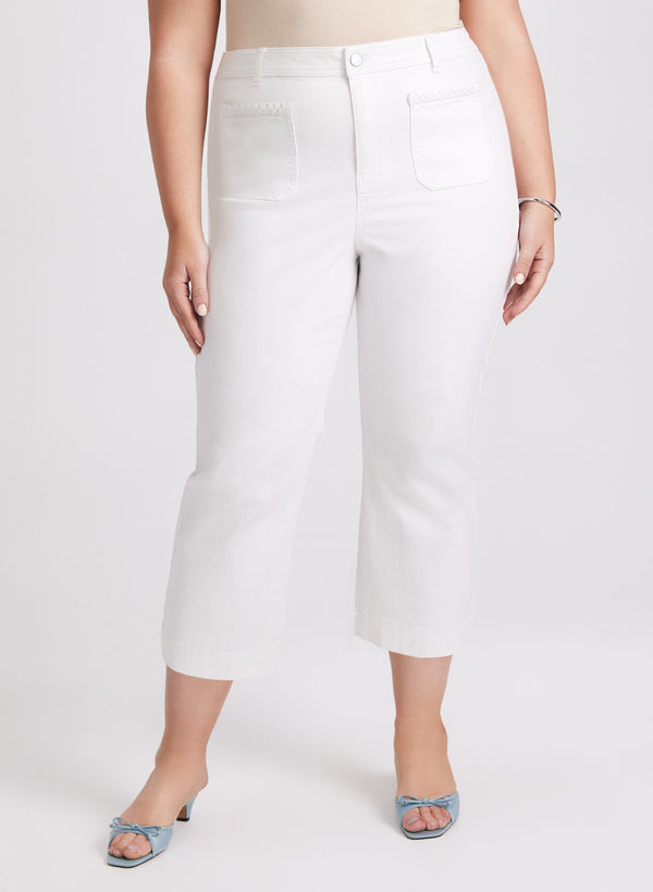 laura Straight-Leg Denim Capris