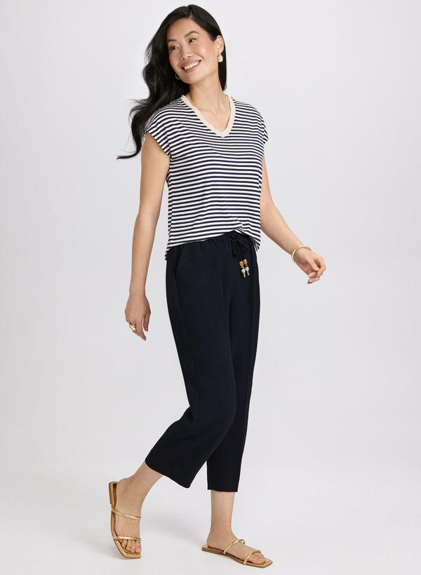 Laura Straight-Leg Drawstring Capris