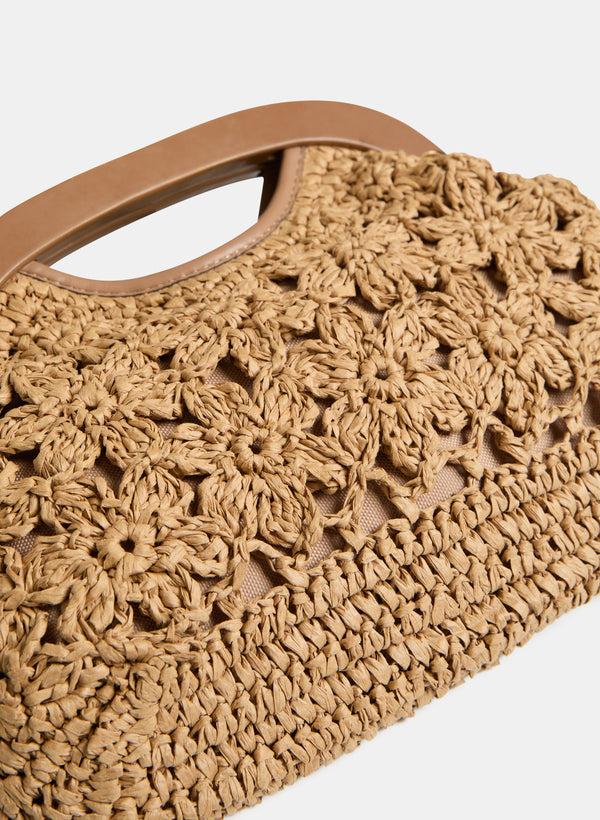 Laura Straw Crochet Handbag