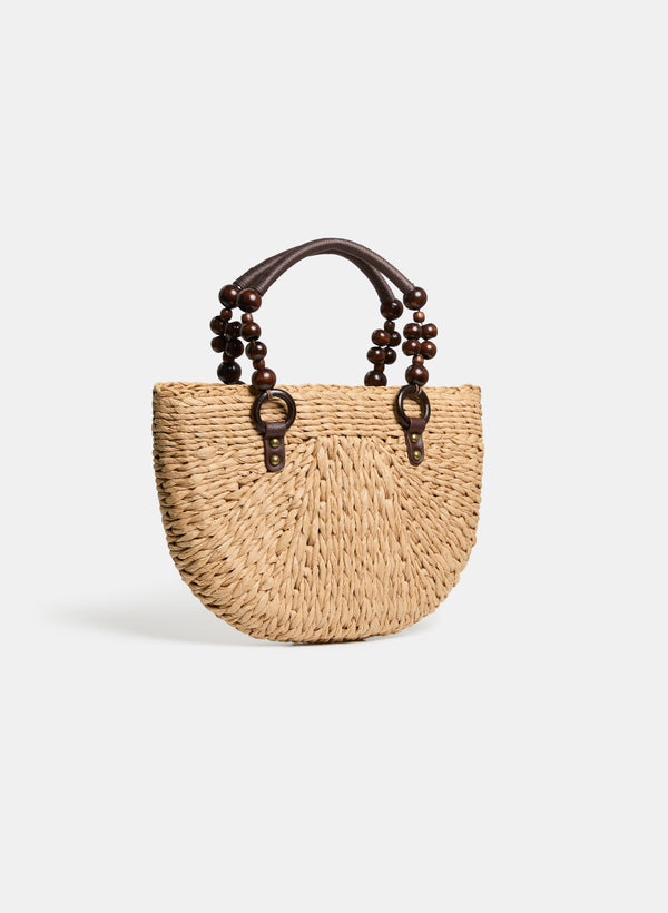 Laura Straw Half-Moon Bag