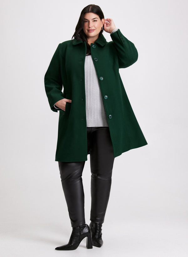 Laura Stretch Wool-Blend Coat