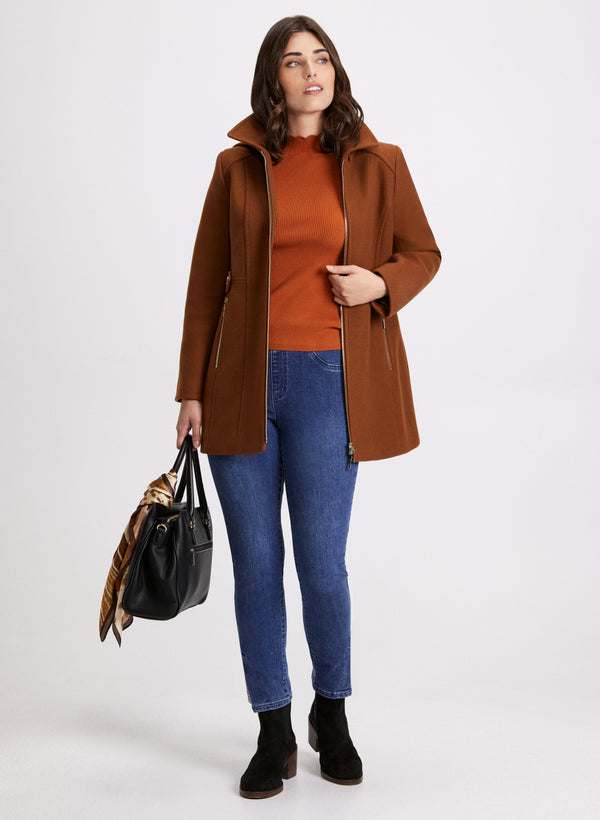 Laura Stretch Wool-Blend Coat