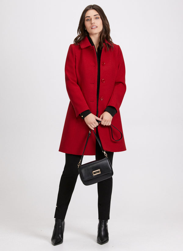 Laura Stretch Wool-Blend Coat