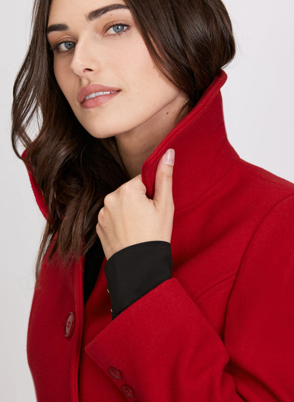 Laura Stretch Wool-Blend Coat