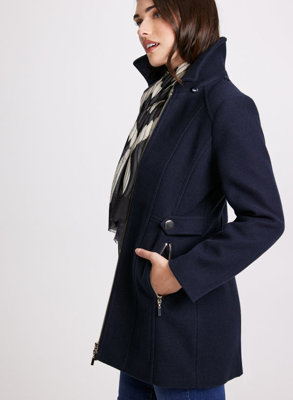 Laura Stretch Wool-Blend Coat