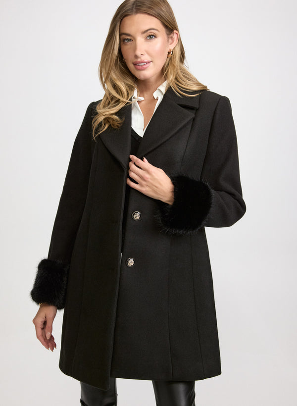 laura Stretch Wool-Blend Coat
