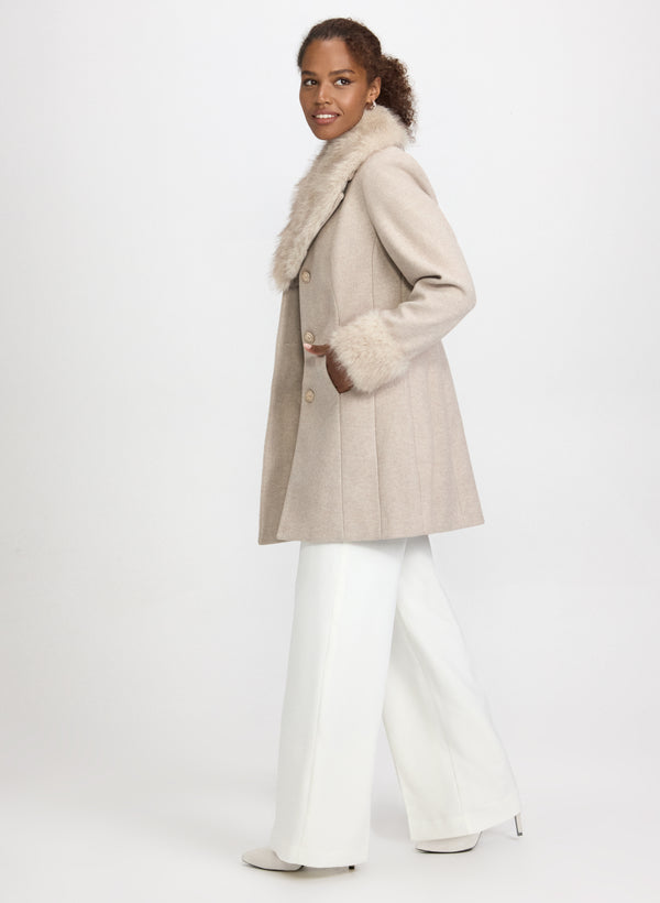 Laura Stretch Wool-Blend Coat