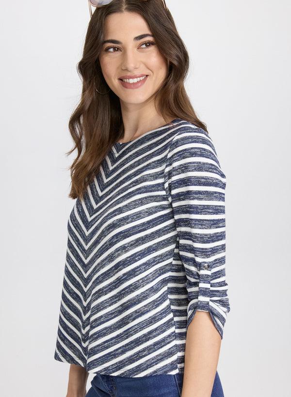 Laura Stripe 3/4 Sleeve Top