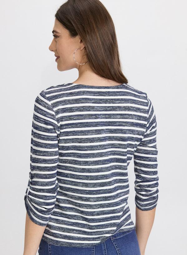 Laura Stripe 3/4 Sleeve Top