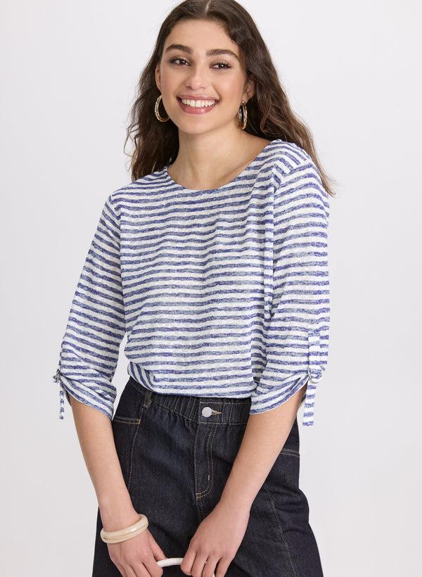 laura Stripe 3/4 Sleeve Top