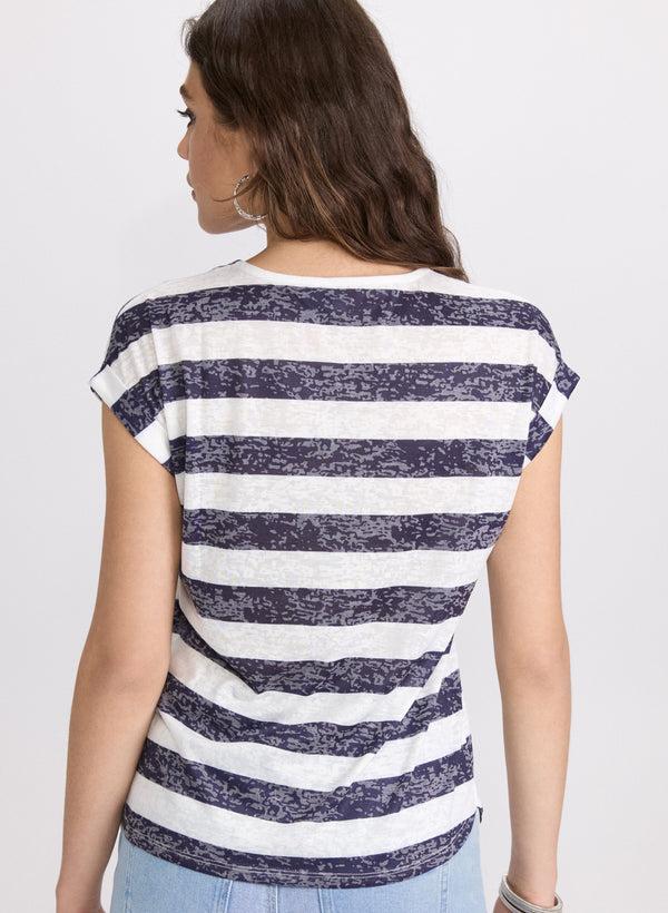 Laura Stripe Burnout T-Shirt