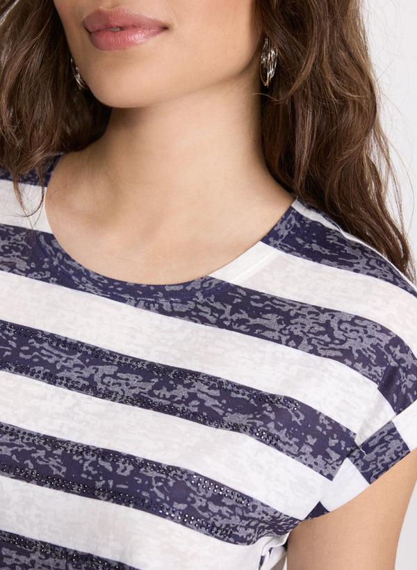 Laura Stripe Burnout T-Shirt