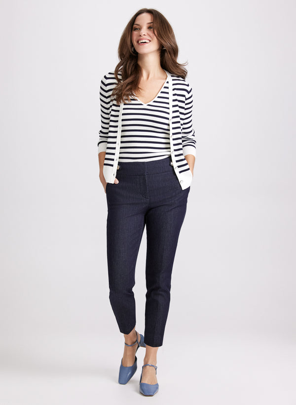 Laura Stripe Button Cardigan