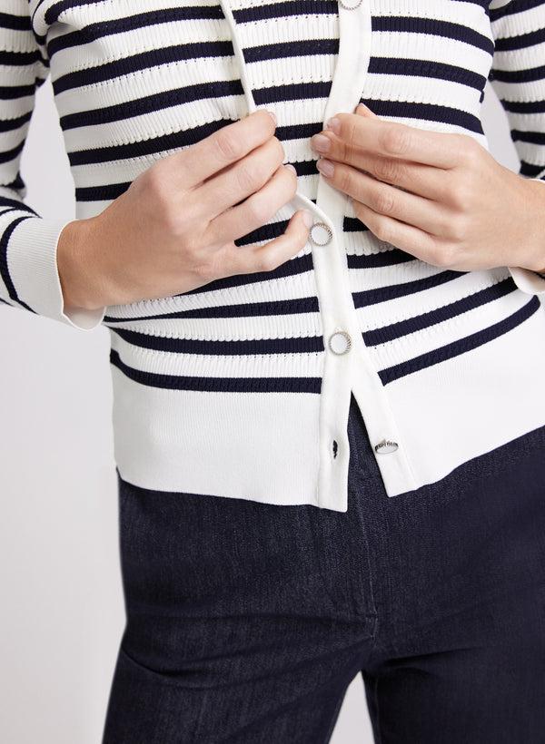 Laura Stripe Button Cardigan