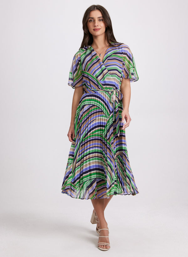 laura Stripe Chiffon Dress
