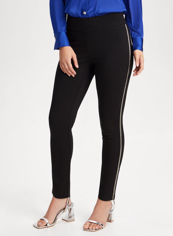 laura Stripe Detail Slim Leg Pants