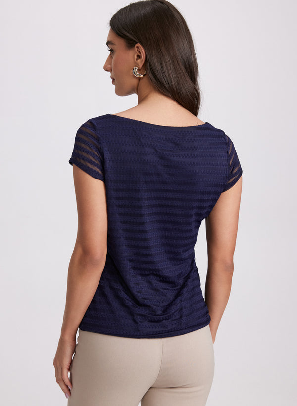 Laura Stripe Mesh Top