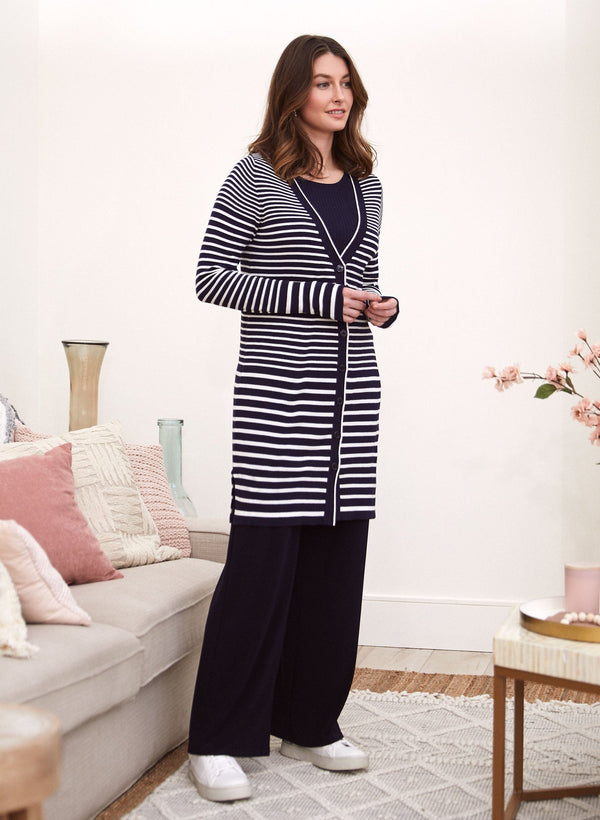 laura Stripe Print Cardigan