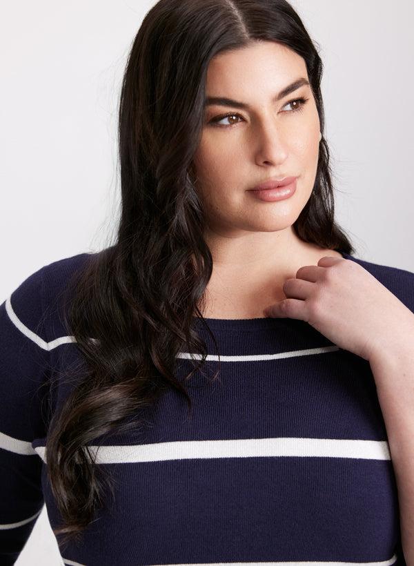 Laura Stripe Print Knit Pullover