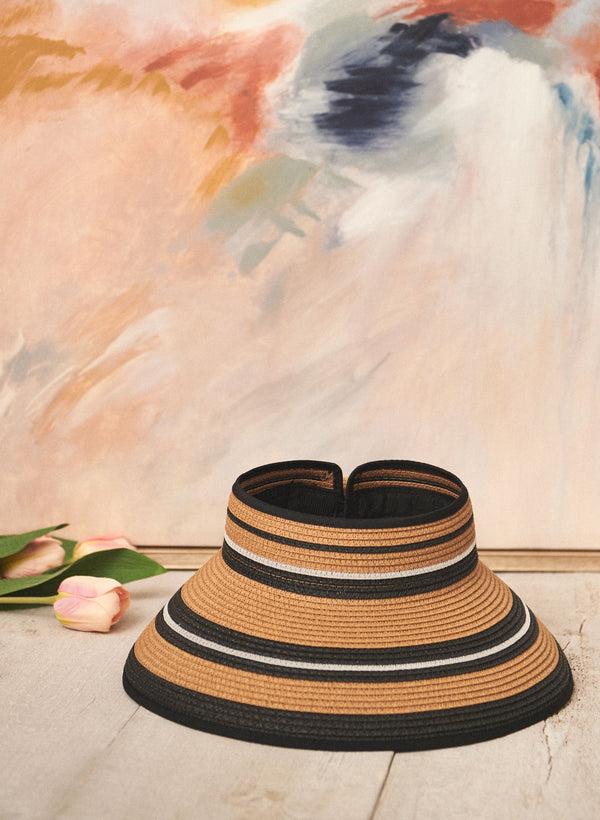 laura Striped Bow Detail Visor