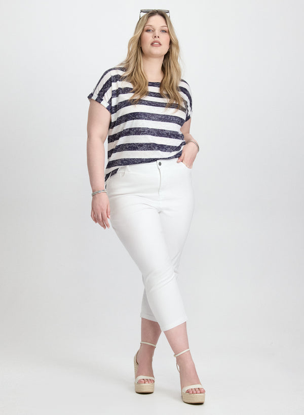 Laura Striped Burnout T-Shirt
