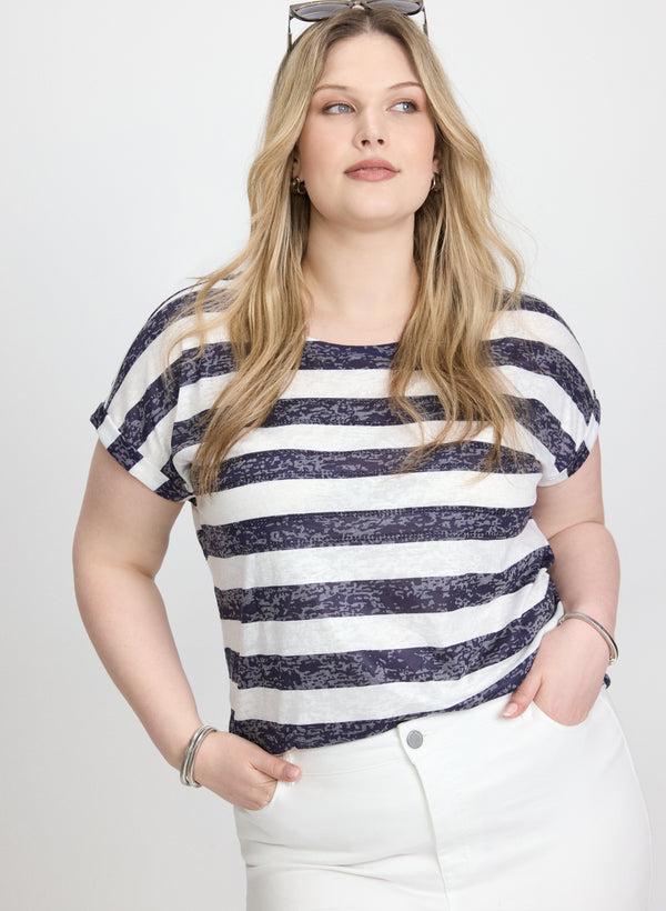 laura Striped Burnout T-Shirt